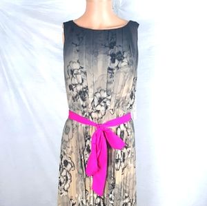 Eliza J Evening Maxi Dress with Pink Sash